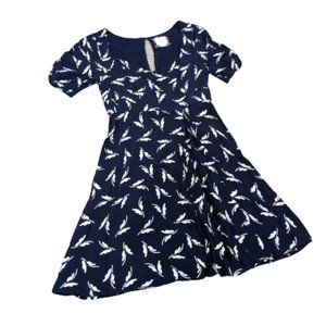 Maeve Navy Butterfly Sweetheart Dress Anthropologie Mini Dress Size 6